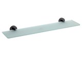 X-ROUND BLACK sklenená polička 600mm, čierna mat