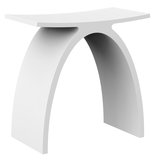 SAPHO KORAL kúpeľňová stolička 43x43x23,5cm, solid surface, biela mat – bezbariérové madlo