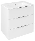 CIRASA umývadlová skrinka 69,8x75x46cm, 3x zásuvka, biela lesk