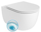 GLANZ závesná WC misa, Vortex Rimless, 36x54cm, biela