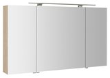 MIRRÓ galérka s LED osvetlením, 3x dvierka, 120x70x16cm, brest Bardini