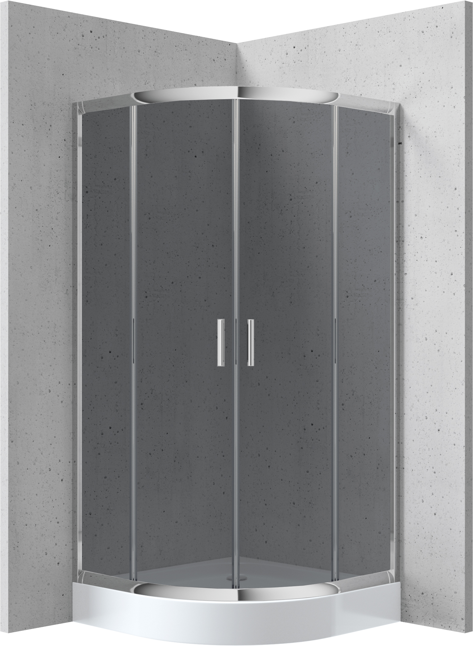 Deante Funkia - Kabina prysznicowa z brodzikiem półokrągła 90x90 cm – sprchový box