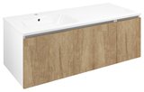 LOREA skrinka 120x46x51,5cm (90+30cm), ľavá, dub Alabama/biela matná