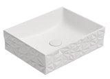 KUBE X DIAMANTE keramické umývadlo na dosku 50x37cm, biela mat