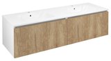 LOREA skrinka 180x46x51,5cm (90+90cm), dub alabama/biela matná