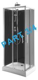GRANVIK sprchovací box 700x900x2180mm časť 3/4 zadné tmavé sklo