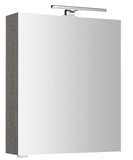 MIRRÓ galérka s LED osvetlením, 60x70x16cm, ľavá/pravá, dub strieborný