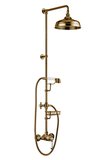VIENNA sprchový stĺp s pák. batériou, mydeľnička, v. 1291mm, bronz