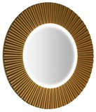 PRIDE STRIP guľaté zrkadlo s LED osvetlením v ráme, priemer 90cm, bronz