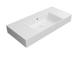 KUBE X keramické umývadlo 100x47cm, s odkladacími plochami, brúsená spodná hrana, bez otvoru, biela mat