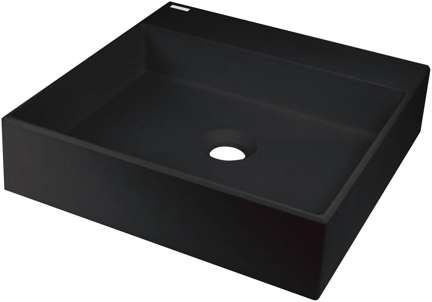 Correo - Umywalka granitowa nablatowa z miejscem na baterię - 400x400 mm