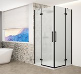TRINITY BLACK obdĺžniková sprchová zástena 1100x800mm, rohový vstup, matné sklo