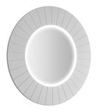 LUMIRO STRIP guľaté zrkadlo s LED osvetlením v ráme, priemer 75cm, biela mat