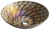 CARAIBI MURANO sklenené umývadlo na dosku, priemer 41cm, ivory/hnedá