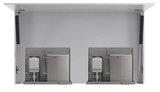 BASIC zrkadlová skrinka 120cm s dvoma automatickými dávkovačmi mydla a dvoma sušičmi rúk