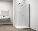 ESCA BLACK MATT jednodielna sprchová zástena na inštaláciu k stene, matné sklo, 700 mm