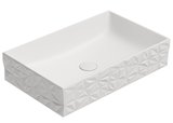 KUBE X DIAMANTE keramické umývadlo na dosku 60x37cm, biela mat