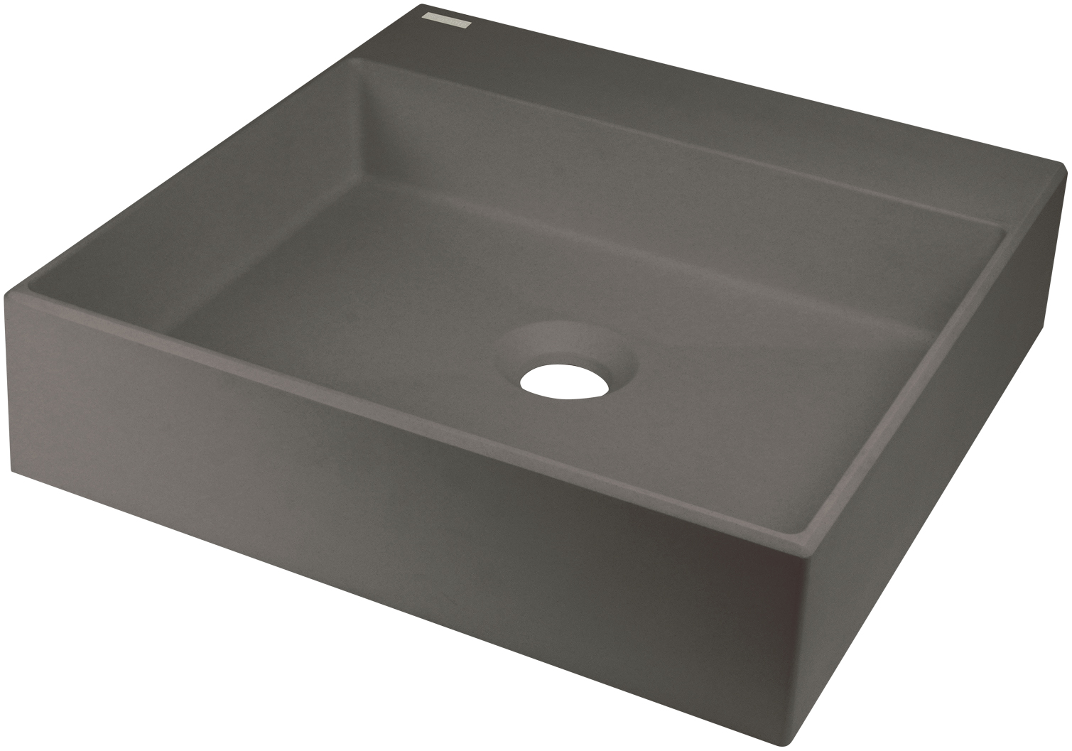 Correo - Umywalka granitowa nablatowa z miejscem na baterię - 400x400 mm