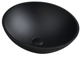 TELICA sklenené umývadlo na dosku priemer 42cm, čierná mat