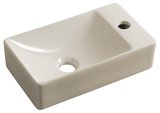 MARGITHA keramické umývadlo 38x22cm, otvor pro batériu vpravo, ivory