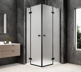 GLOBE BLACK obdĺžniková sprchová zástena 1100x1000mm, rohový vstup, matné sklo