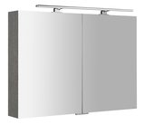 MIRRÓ galérka s LED osvetlením, 100x70x16cm, dub strieborný