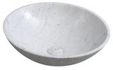 BLOK kamenné umývadlo na dosku priemer 42cm, biela carrara mat