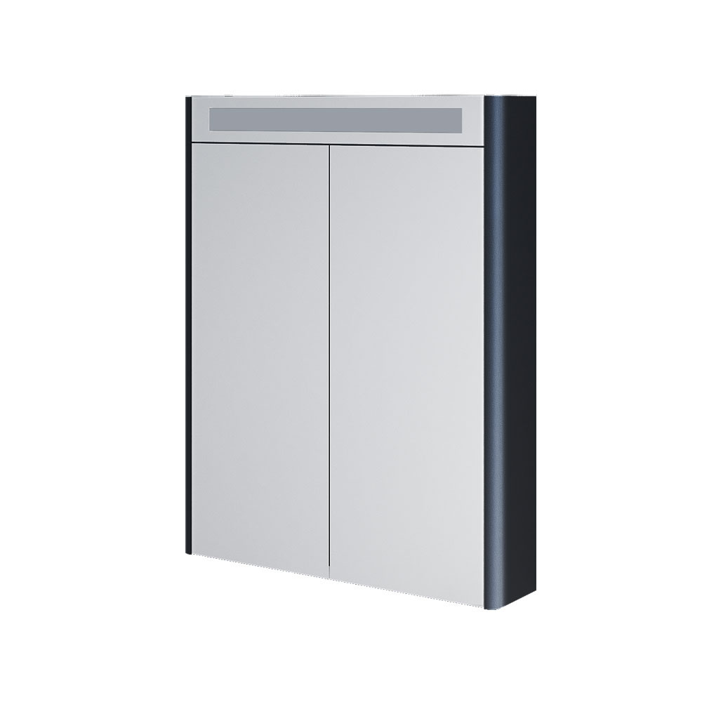 Mereo Siena, kúpeľňová galérka 64 cm, zrkadlová skrinka, čierna mat