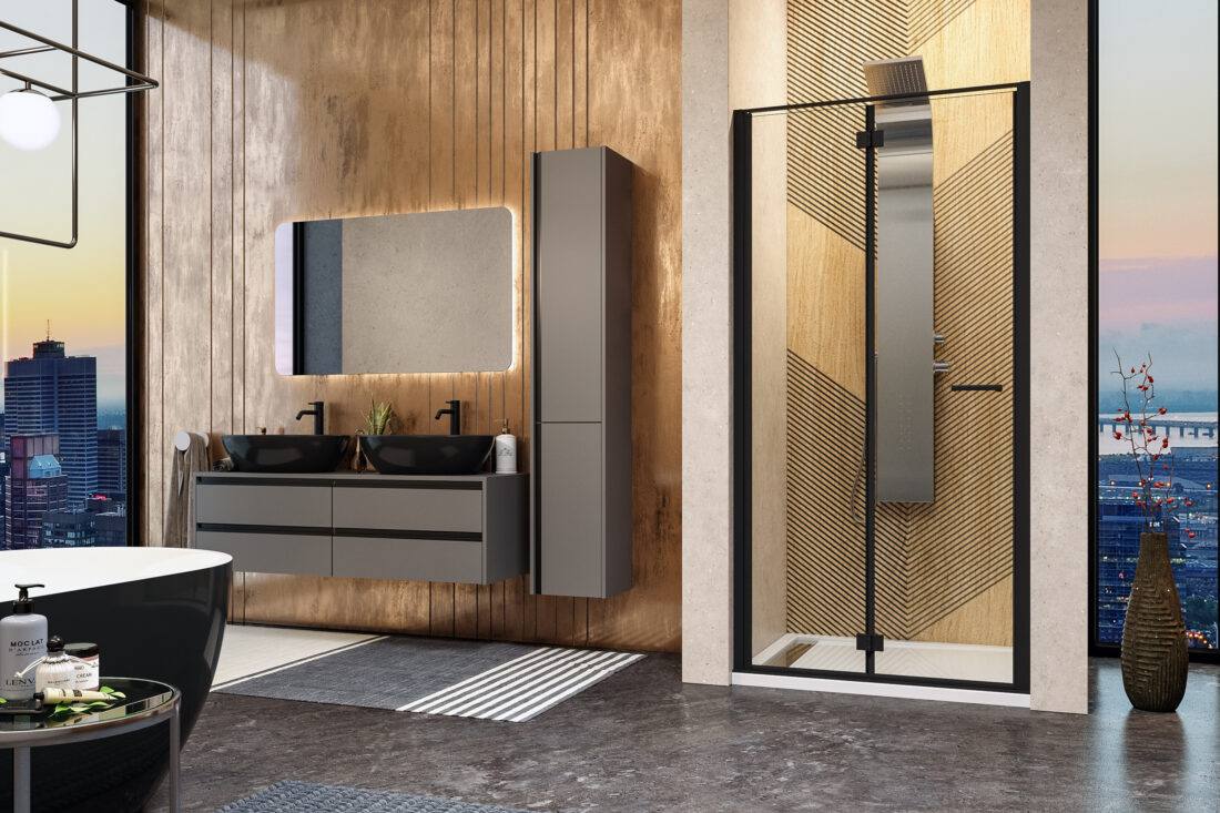 Aquatek YES BLACK B8 80-100 – obdĺžnikový sprchový kút