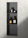 DENBO zapustená polica do obkladu, 270x810mm, nerezová ocel, gun metal