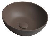 FORMIGO betónové umývadlo na dosku, priemer 39cm, tmavo hnedá mat