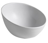 DOME OBLIQUO keramické umývadlo na dosku vysoké, Ø 44,5cm, biela
