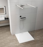 ESCA WHITE MATT jednodielna sprchová zástena do priestoru, číre sklo, 1300 mm