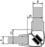 Sada dvoch magnetických tesnení dĺžka 2000mm na 6mm a 8mm sklo, roh