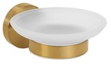 SAPHO X-ROUND GOLD mydeľnička, mliečne sklo, zlato mat – dávkovač mydla / mydlovnička