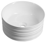 ALETTE keramické umývadlo na dosku, vysoké, priemer 41cm, biela