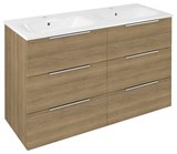 CIRASA umývadlová skrinka 118,4x75x46cm, 3x zásuvka, dub cuneo