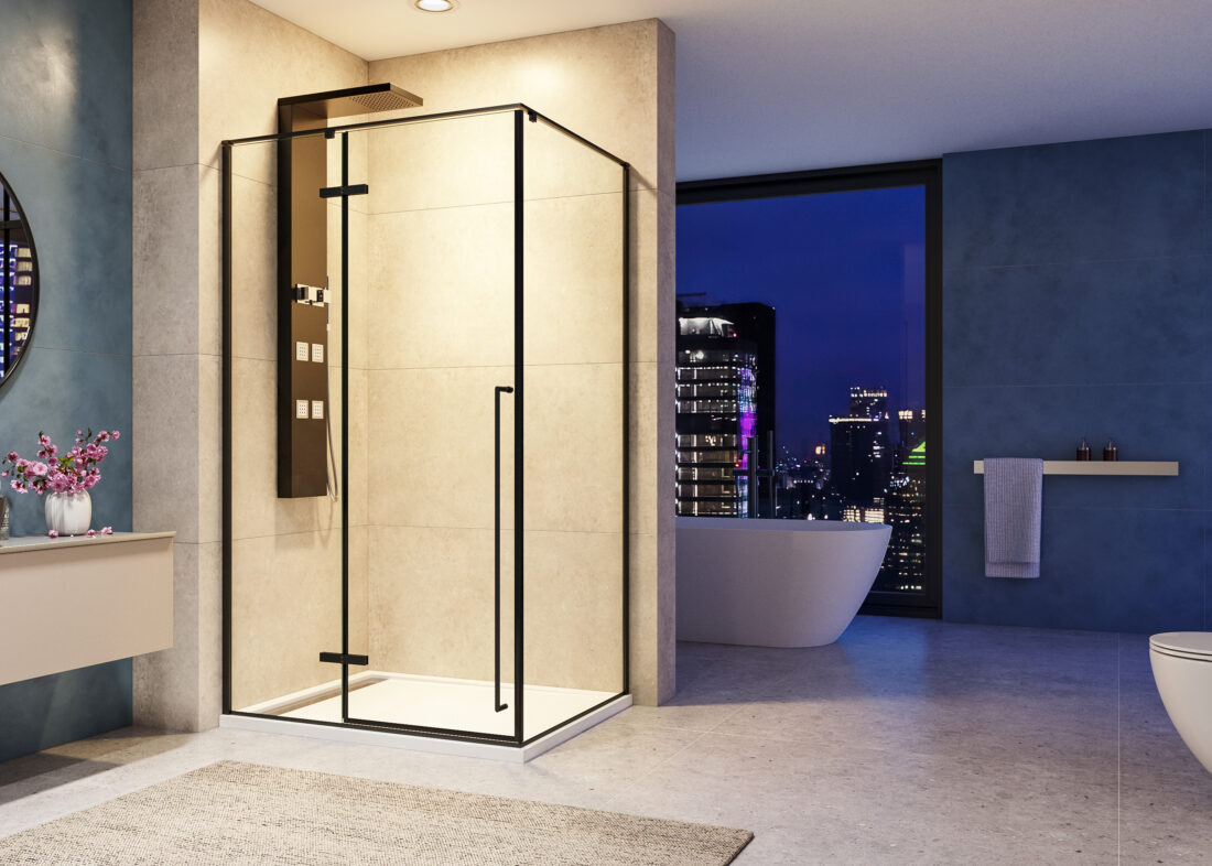 Aquatek HAPPY BLACK R13 100×80 HAPPY BLACK R03 100×90. – obdĺžnikový sprchový kút