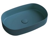 INFINITY OVAL keramické umývadlo na dosku, 55x36cm, matná zelena Petrol