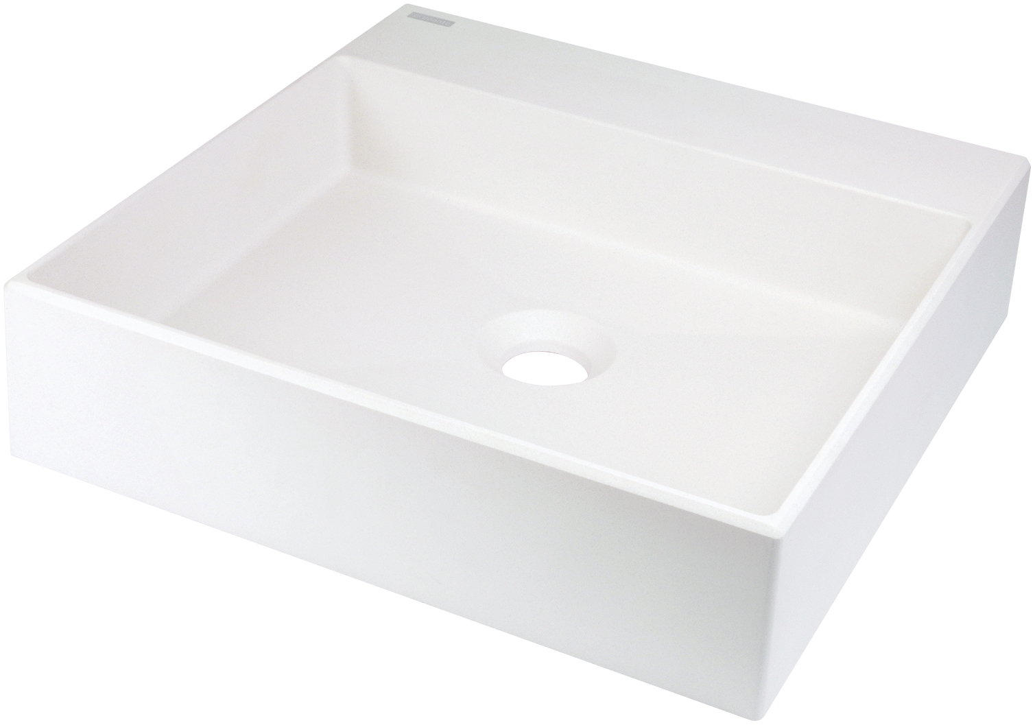 Correo - Umywalka granitowa nablatowa z miejscem na baterię - 400x400 mm
