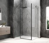 GLOBE GUN METAL obdĺžniková sprchová zástena 900x800mm, číre sklo, ľavá