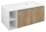 LOREA skrinka 100x46x51,5cm (20+80cm), pravá, dub Alabama/biela matná