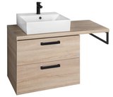 SAPHO VEGA Nábytková zostava do kúpeľne, šírka 125 cm, dub platina – kúpeľňová zostava