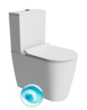 KUBE X WC kombi, Swirlflush, spodný/zadý odpad, biela dual-mat