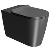 KUBE X WC mísa kombi spodný/zadný odpad, Swirlflush, 36x63cm, čierna dual-mat