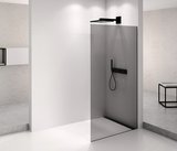 ARCHITEX BLACK MATT sprchová zástena 862 mm, dymové sklo