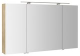 RIWA galérka s LED osvetlením, 3x dvierka, 121x70x17cm, brest Bardini