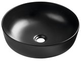 RONDEA keramické umývadlo na dosku priemer 41cm, čierna mat