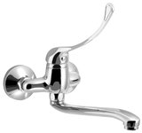 AQUALINE 35 nástenná batéria, 100mm rozteč, lekárska páka, ramienko zvýšené, 220mm, chróm