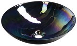 DECORA NERO MURANO sklenené umývadlo na dosku, priemer 41cm, čierna
